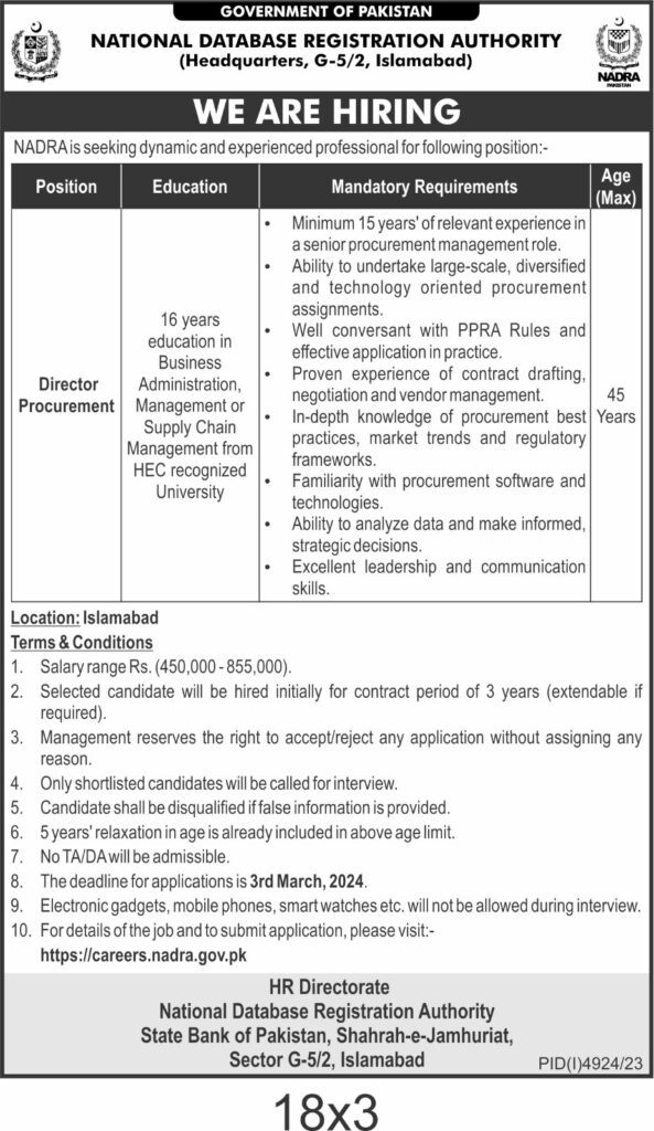 Nadra Latest Jobs